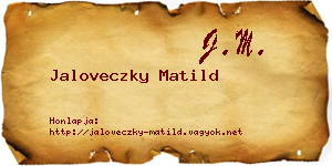 Jaloveczky Matild névjegykártya