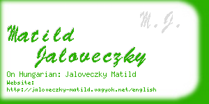 matild jaloveczky business card
